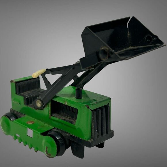 Vintage Early 1970’s Tonka Miniature Front Loader Bulldozer Green Pressed Steel - Picture 15 of 16